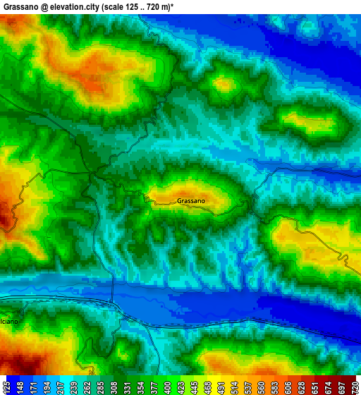 Zoom OUT 2x Grassano, Italy elevation map