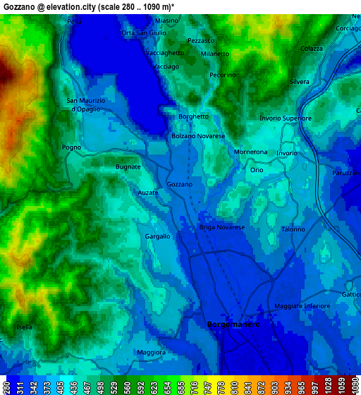 Zoom OUT 2x Gozzano, Italy elevation map