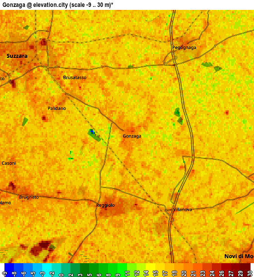 Zoom OUT 2x Gonzaga, Italy elevation map