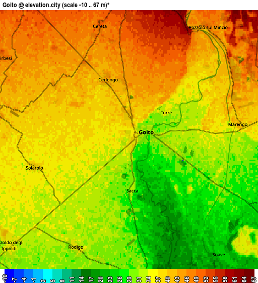 Zoom OUT 2x Goito, Italy elevation map