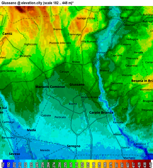 Zoom OUT 2x Giussano, Italy elevation map