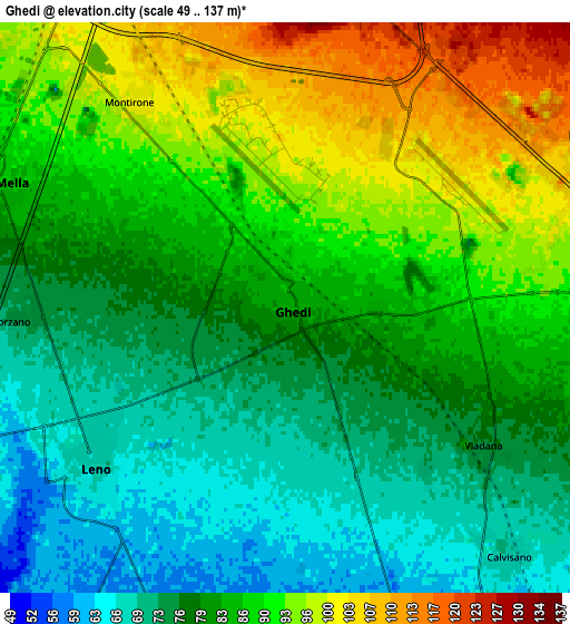 Zoom OUT 2x Ghedi, Italy elevation map