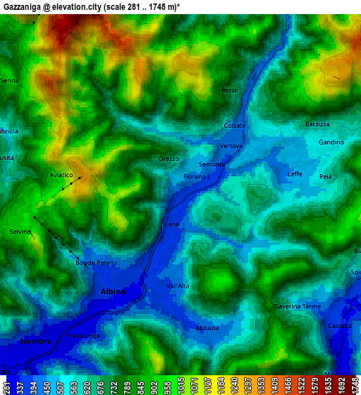 Zoom OUT 2x Gazzaniga, Italy elevation map