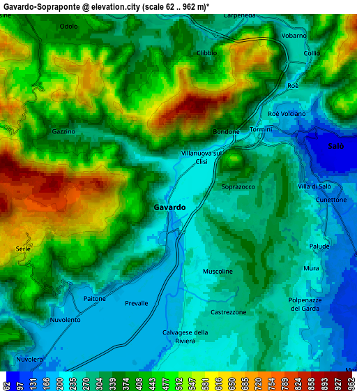 Zoom OUT 2x Gavardo-Sopraponte, Italy elevation map