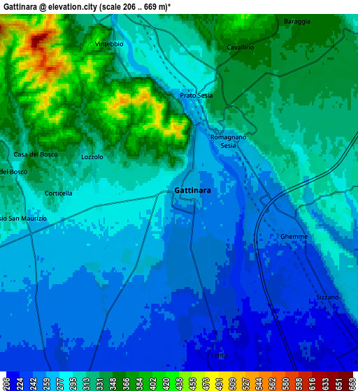 Zoom OUT 2x Gattinara, Italy elevation map