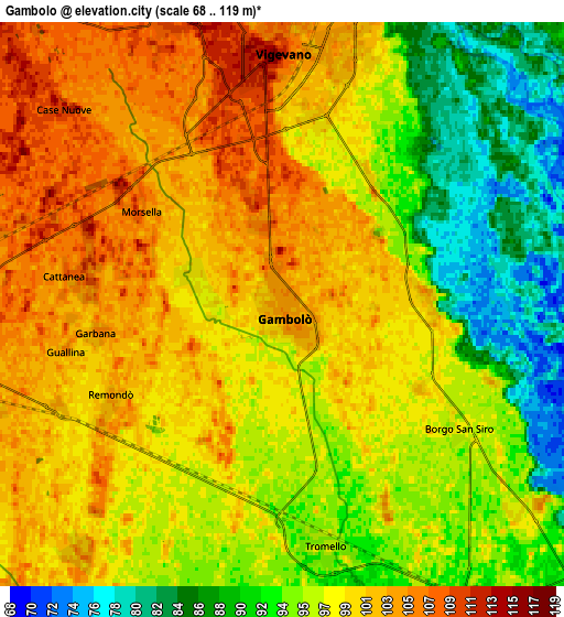 Zoom OUT 2x Gambolò, Italy elevation map