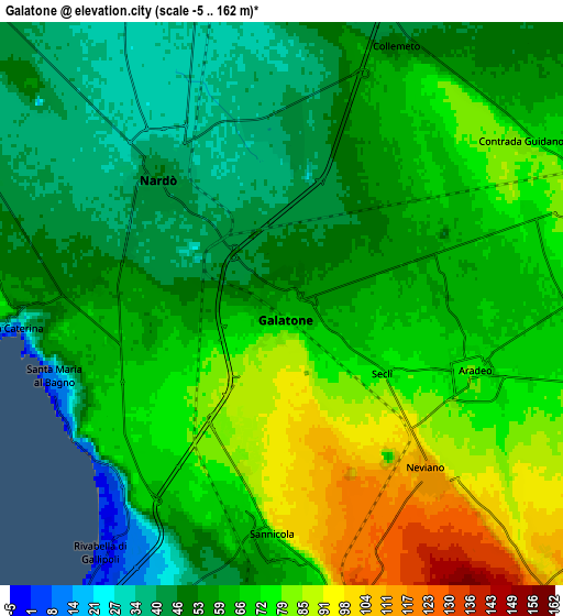 Zoom OUT 2x Galatone, Italy elevation map