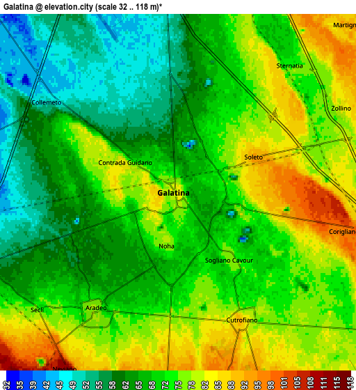 Zoom OUT 2x Galatina, Italy elevation map