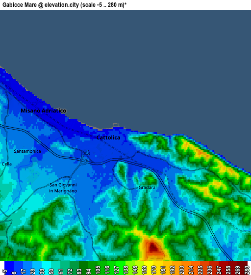 Zoom OUT 2x Gabicce Mare, Italy elevation map