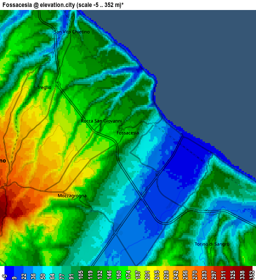 Zoom OUT 2x Fossacesia, Italy elevation map