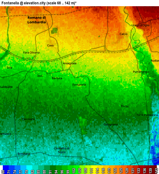 Zoom OUT 2x Fontanella, Italy elevation map