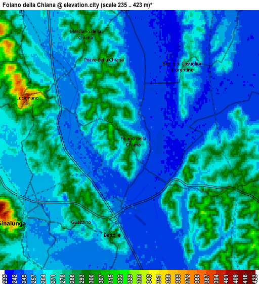 Zoom OUT 2x Foiano della Chiana, Italy elevation map