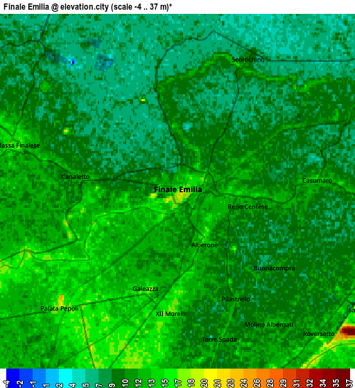 Zoom OUT 2x Finale Emilia, Italy elevation map