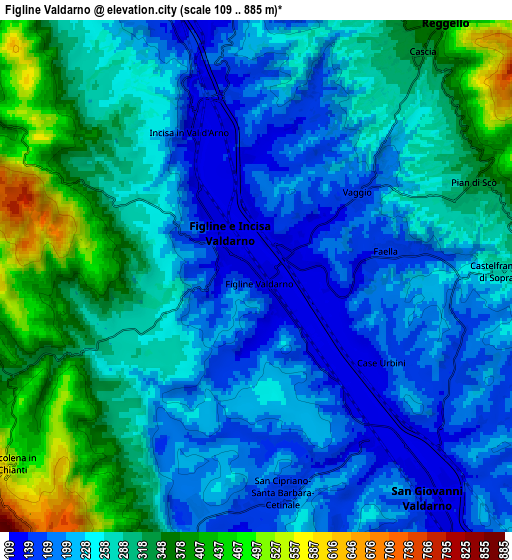 Zoom OUT 2x Figline Valdarno, Italy elevation map