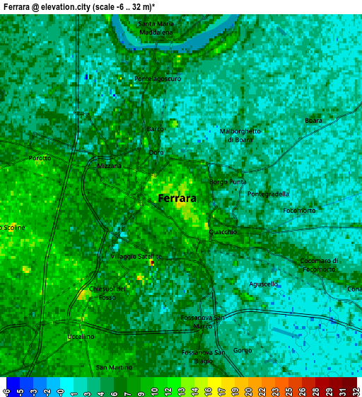 Zoom OUT 2x Ferrara, Italy elevation map