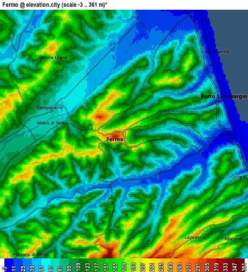 Zoom OUT 2x Fermo, Italy elevation map