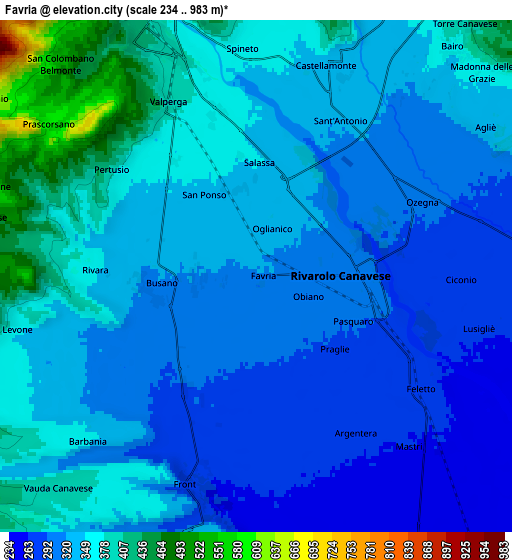 Zoom OUT 2x Favria, Italy elevation map