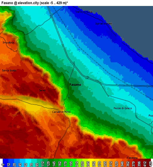 Zoom OUT 2x Fasano, Italy elevation map