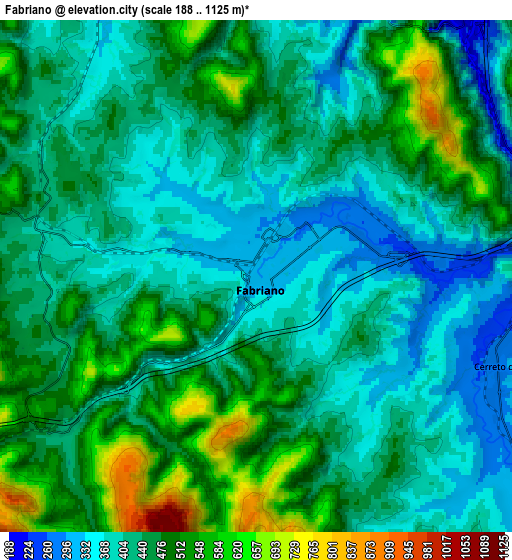 Zoom OUT 2x Fabriano, Italy elevation map