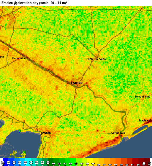 Zoom OUT 2x Eraclea, Italy elevation map
