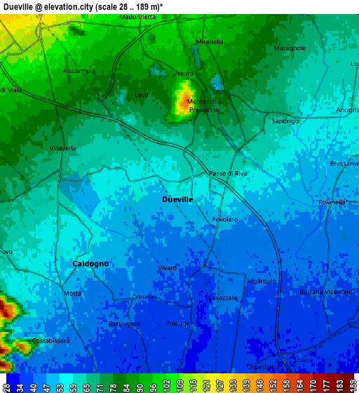Zoom OUT 2x Dueville, Italy elevation map