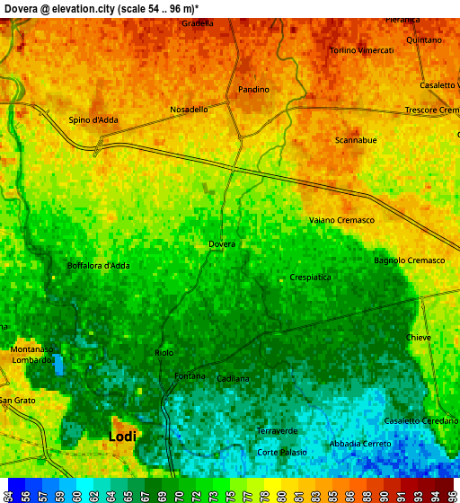 Zoom OUT 2x Dovera, Italy elevation map