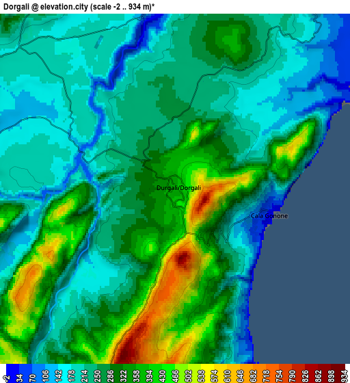 Zoom OUT 2x Dorgali, Italy elevation map