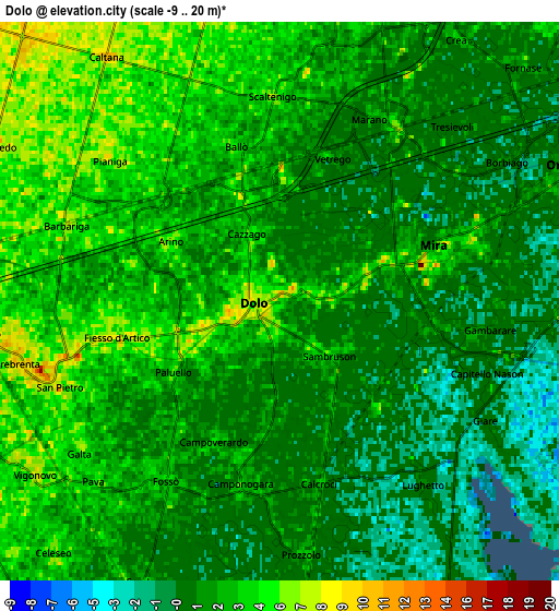 Zoom OUT 2x Dolo, Italy elevation map