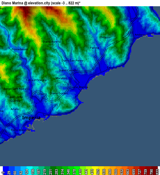 Zoom OUT 2x Diano Marina, Italy elevation map