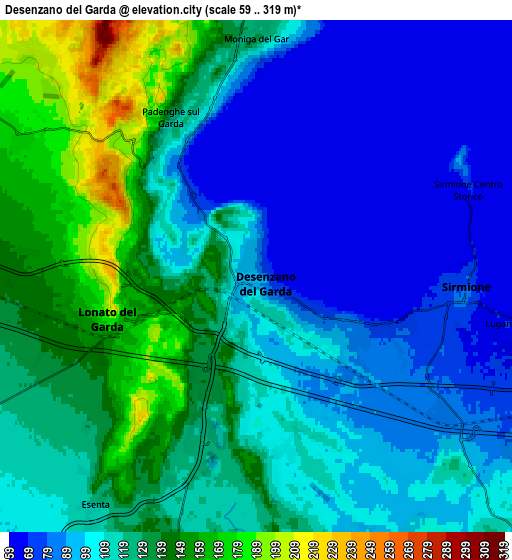 Zoom OUT 2x Desenzano del Garda, Italy elevation map