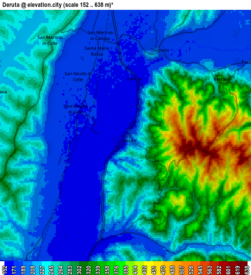 Zoom OUT 2x Deruta, Italy elevation map