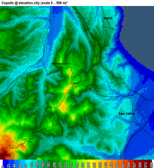 Zoom OUT 2x Cupello, Italy elevation map