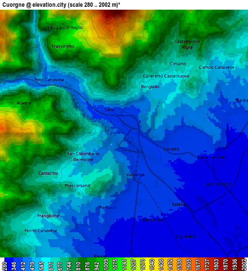 Zoom OUT 2x Cuorgnè, Italy elevation map