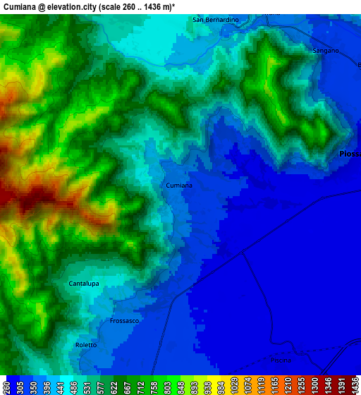 Zoom OUT 2x Cumiana, Italy elevation map