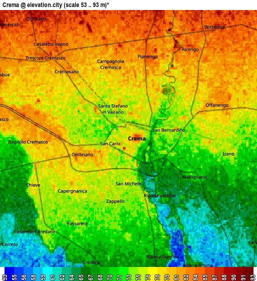 Zoom OUT 2x Crema, Italy elevation map