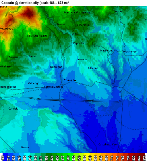 Zoom OUT 2x Cossato, Italy elevation map