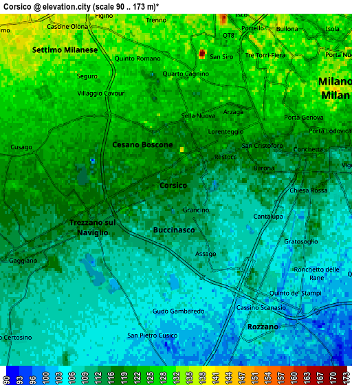 Zoom OUT 2x Corsico, Italy elevation map