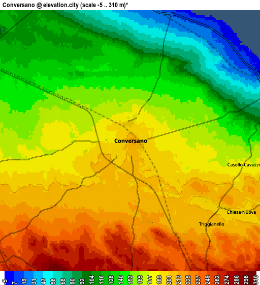 Zoom OUT 2x Conversano, Italy elevation map