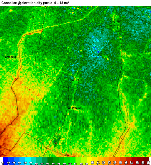 Zoom OUT 2x Conselice, Italy elevation map
