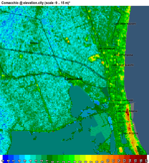 Zoom OUT 2x Comacchio, Italy elevation map