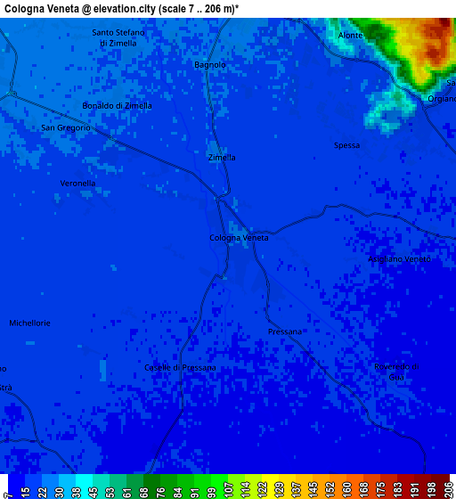 Zoom OUT 2x Cologna Veneta, Italy elevation map