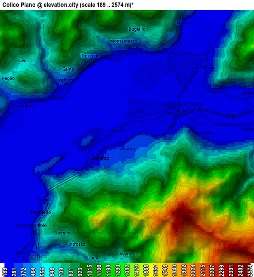 Zoom OUT 2x Colico Piano, Italy elevation map