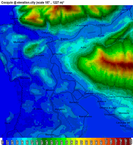 Zoom OUT 2x Cocquio, Italy elevation map