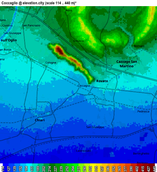 Zoom OUT 2x Coccaglio, Italy elevation map