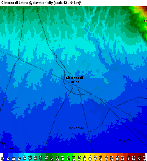 Zoom OUT 2x Cisterna di Latina, Italy elevation map