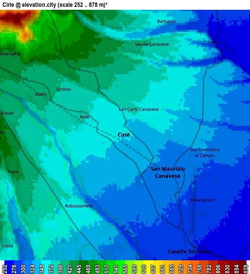 Zoom OUT 2x Ciriè, Italy elevation map