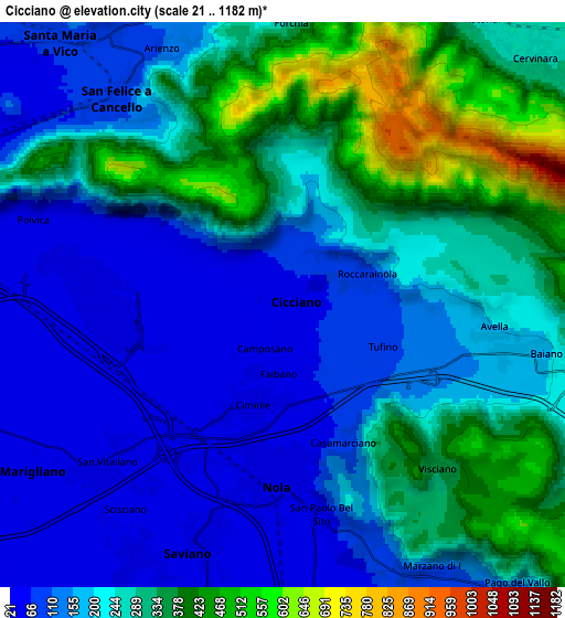 Zoom OUT 2x Cicciano, Italy elevation map