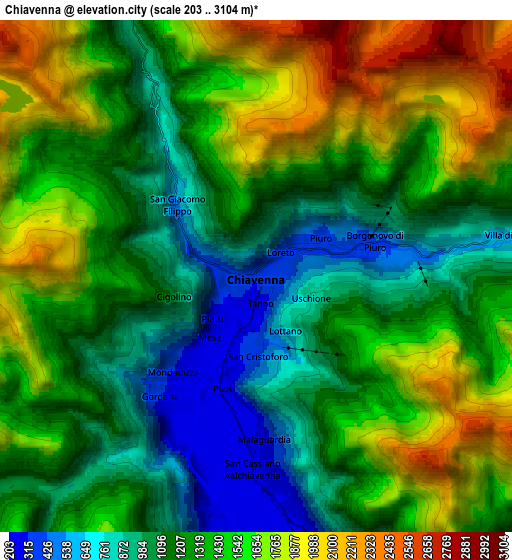 Zoom OUT 2x Chiavenna, Italy elevation map