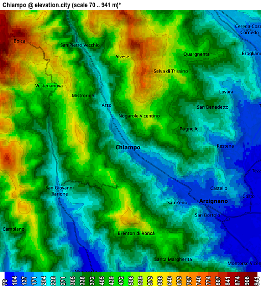 Zoom OUT 2x Chiampo, Italy elevation map