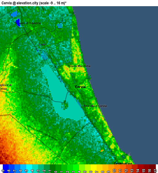 Zoom OUT 2x Cervia, Italy elevation map